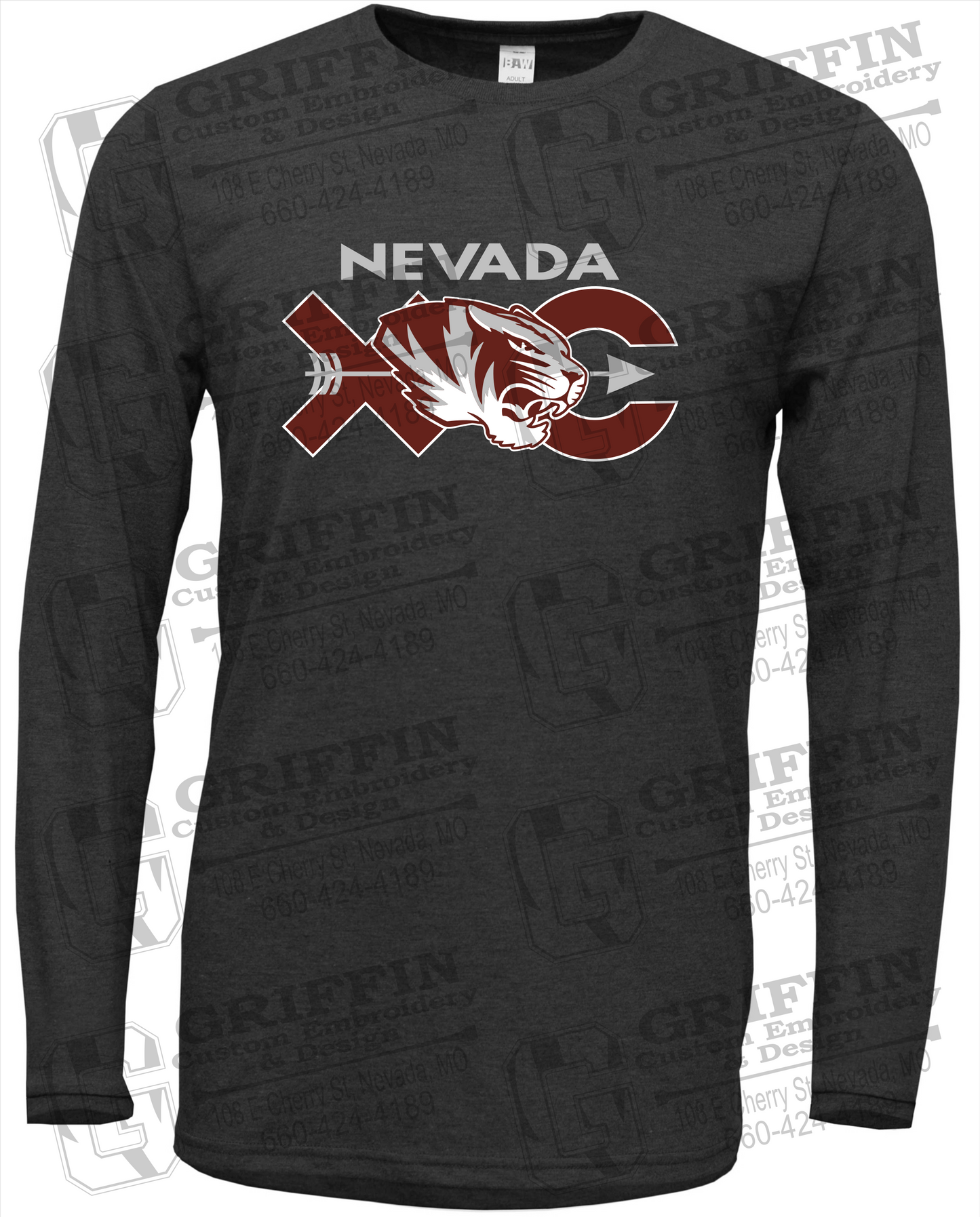Soft-Tek Long Sleeve T-Shirt - Cross Country - Nevada Tigers 23-T