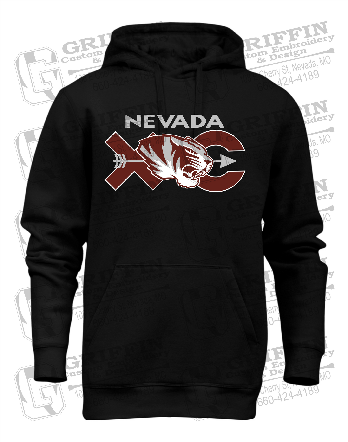 Heavyweight Fleece Hoodie - Cross Country - Nevada Tigers 23-T