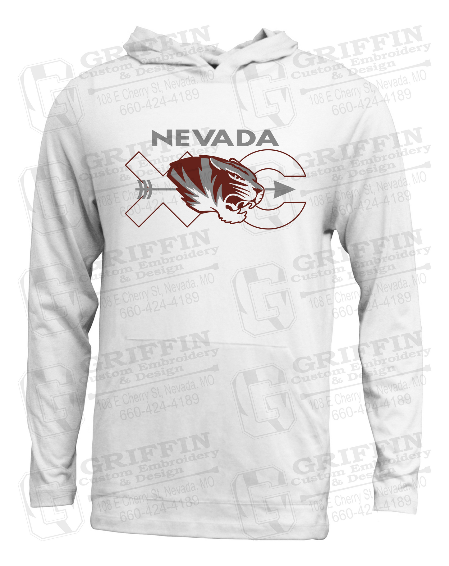 Soft-Tek T-Shirt Hoodie - Cross Country - Nevada Tigers 23-T