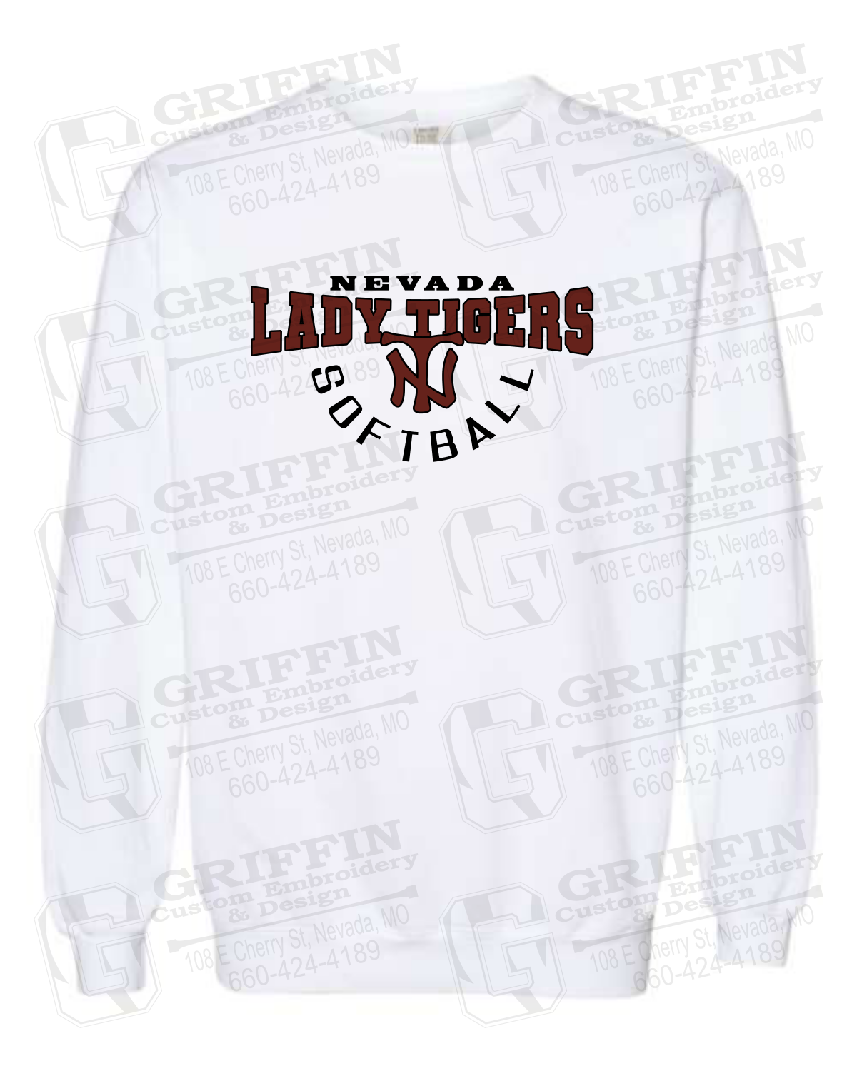 Comfort Colors Crewneck Sweatshirt - Softball - Nevada Tigers 23-U