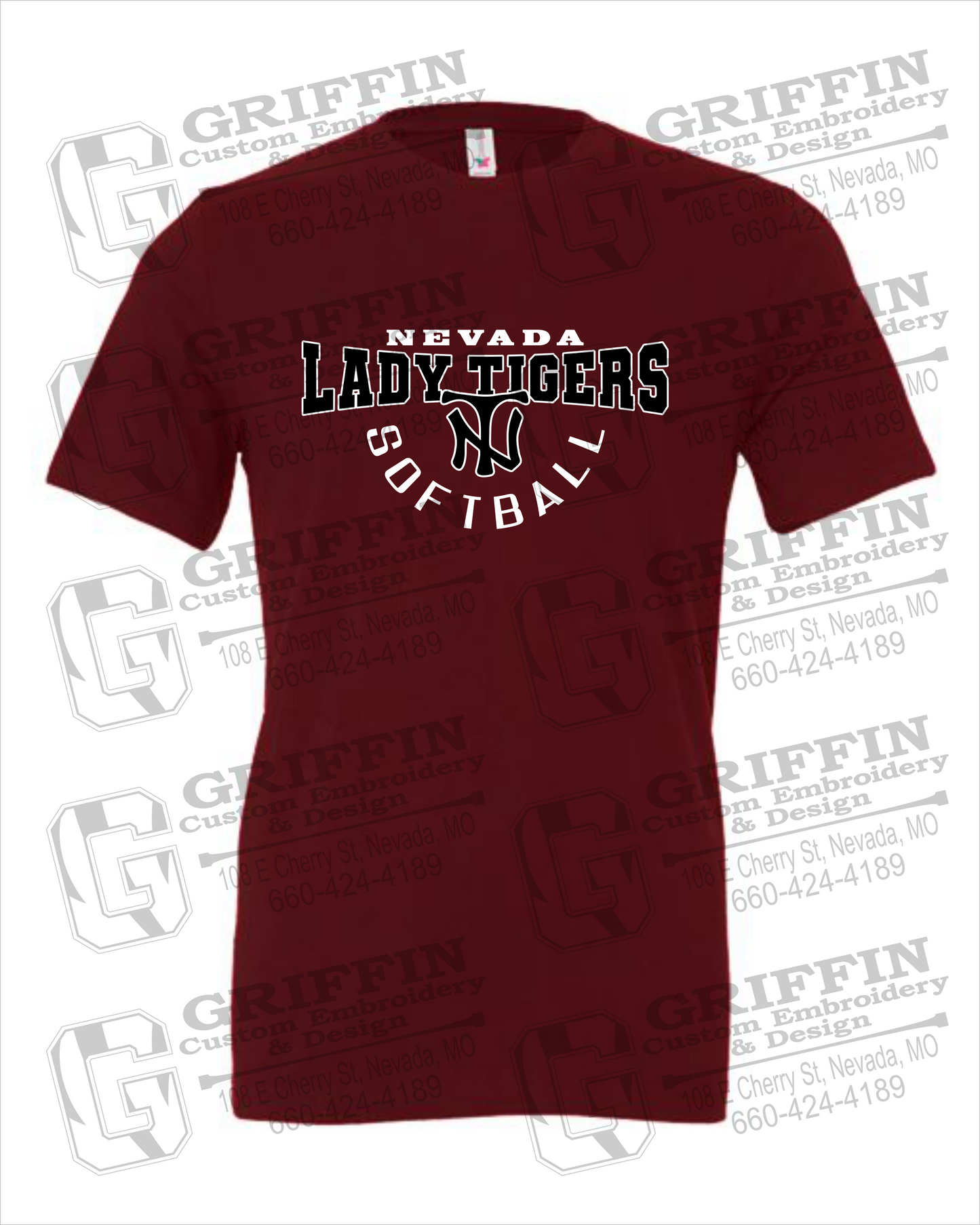 Nevada Tigers 23-U 100% Cotton Short Sleeve T-Shirt - Softball