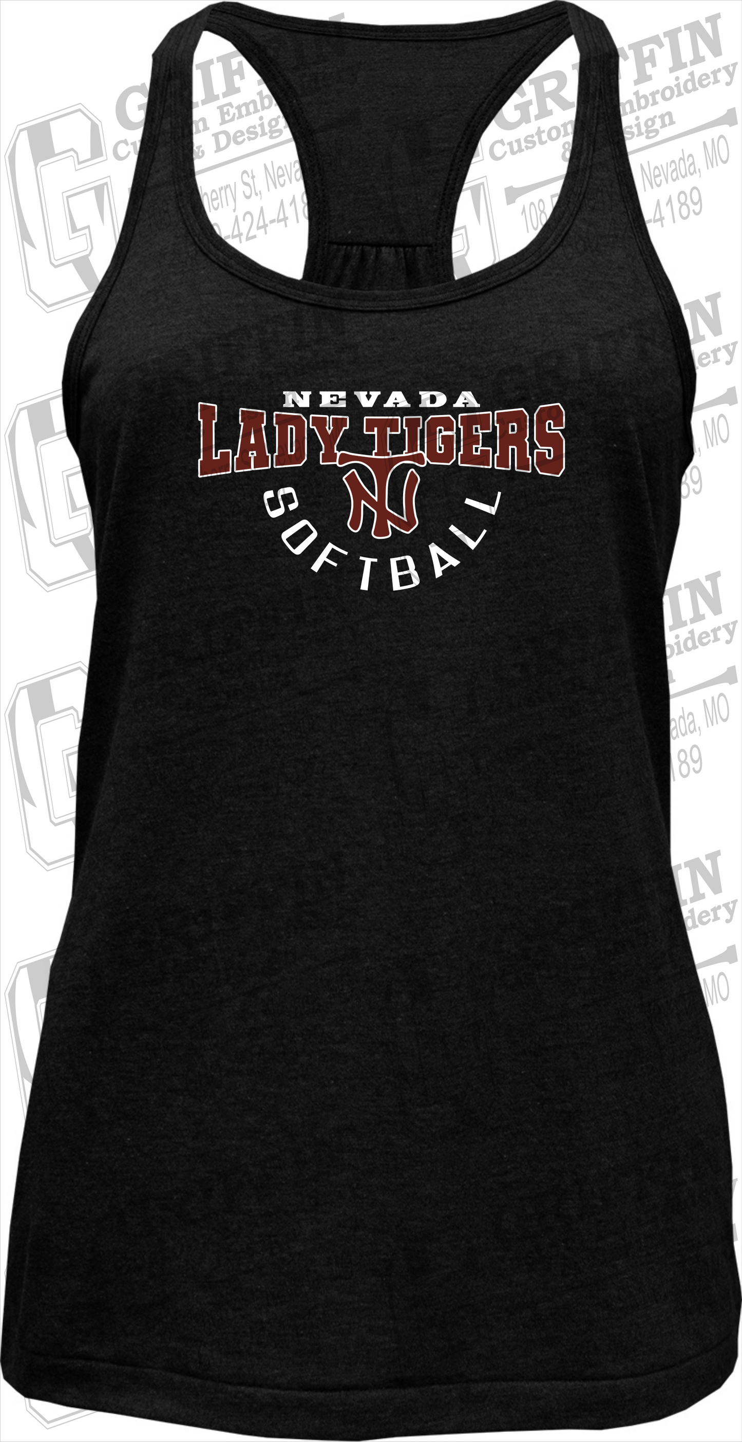 Womens Tri-Blend Tank Top - Softball - Nevada Tigers 23-U