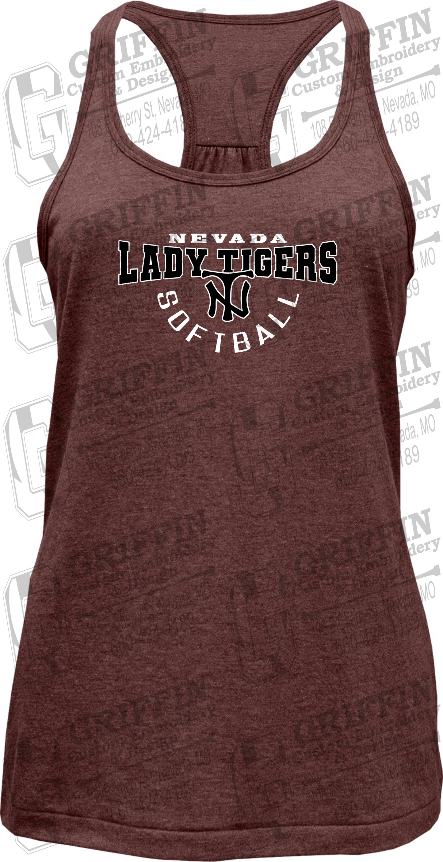 Womens Tri-Blend Tank Top - Softball - Nevada Tigers 23-U