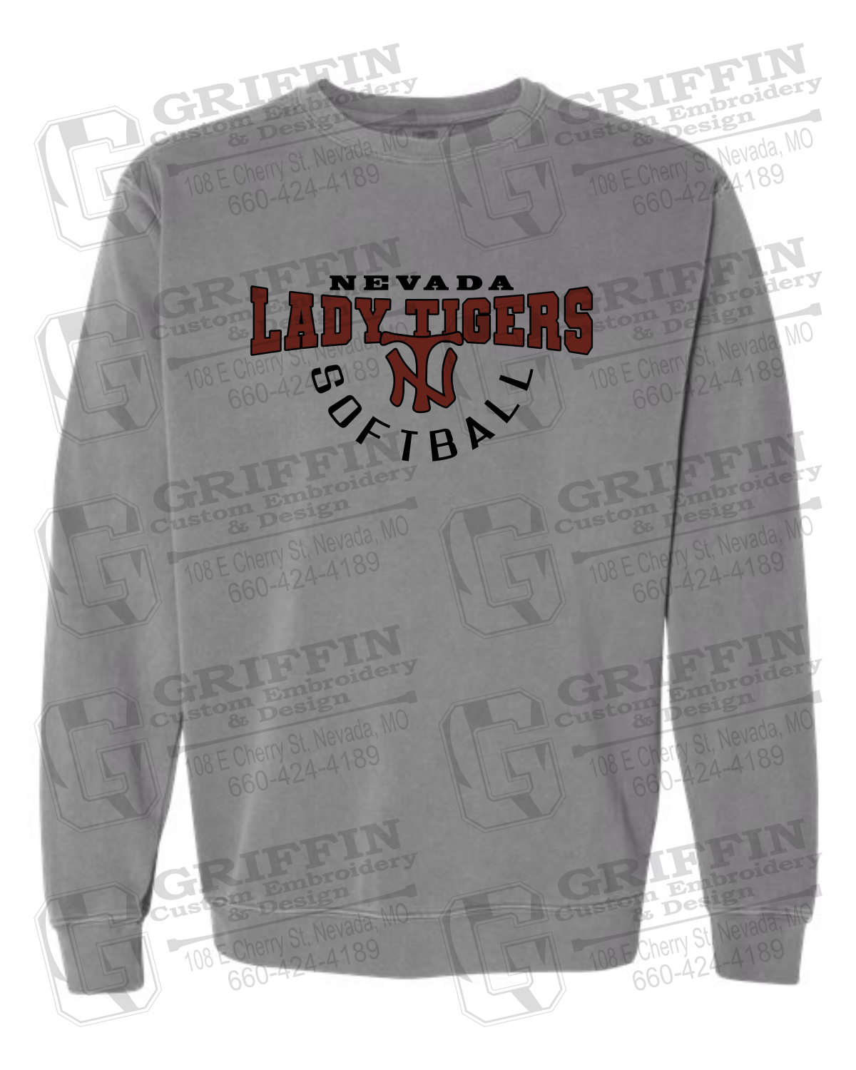Comfort Colors Crewneck Sweatshirt - Softball - Nevada Tigers 23-U