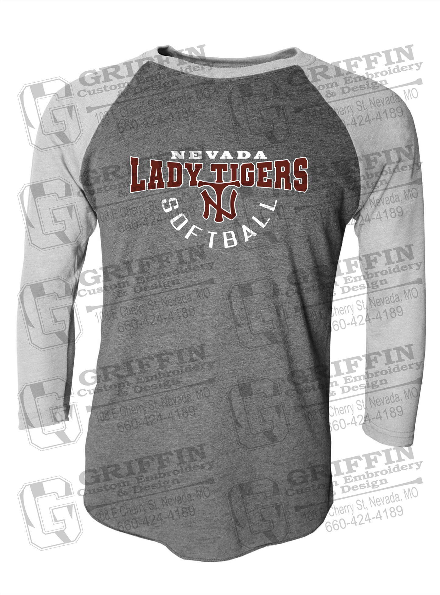 Tri-Blend Raglan Sleeve T-Shirt - Softball - Nevada Tigers 23-U