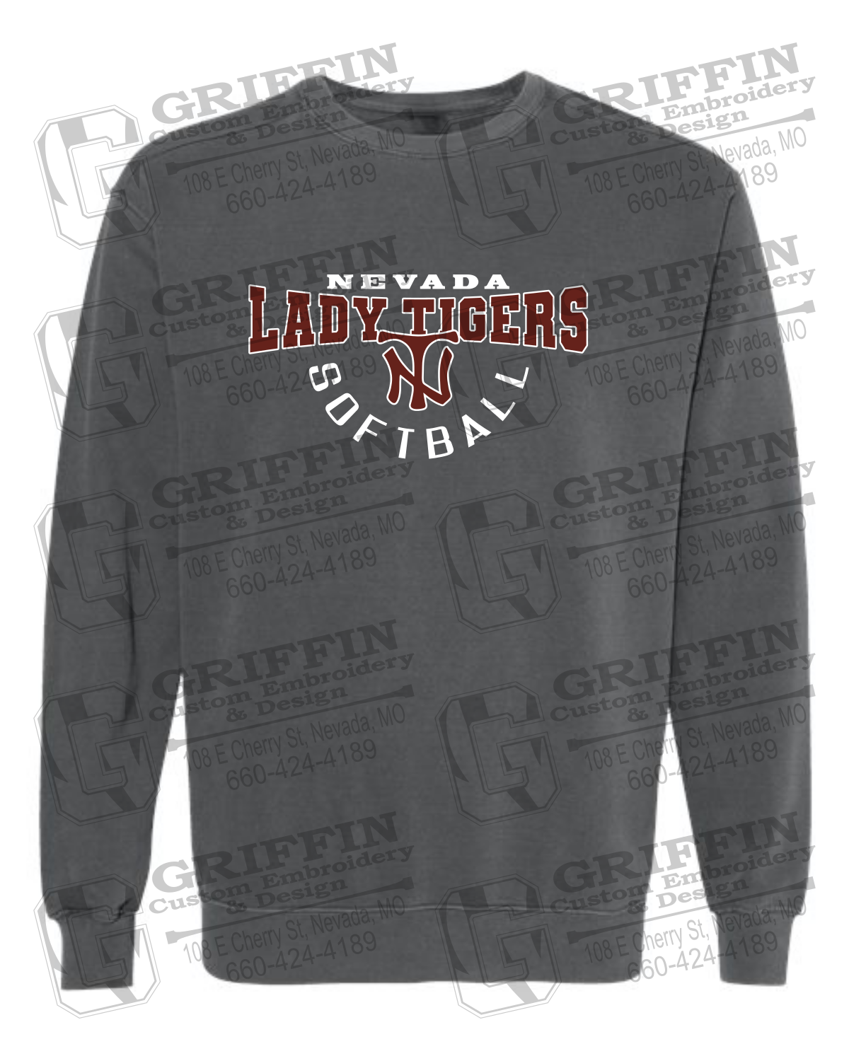 Comfort Colors Crewneck Sweatshirt - Softball - Nevada Tigers 23-U