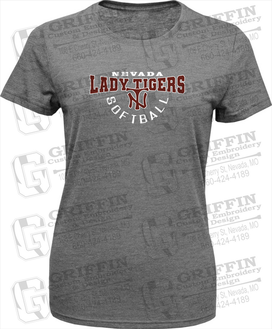 Womens Tri-Blend T-Shirt - Softball - Nevada Tigers 23-U