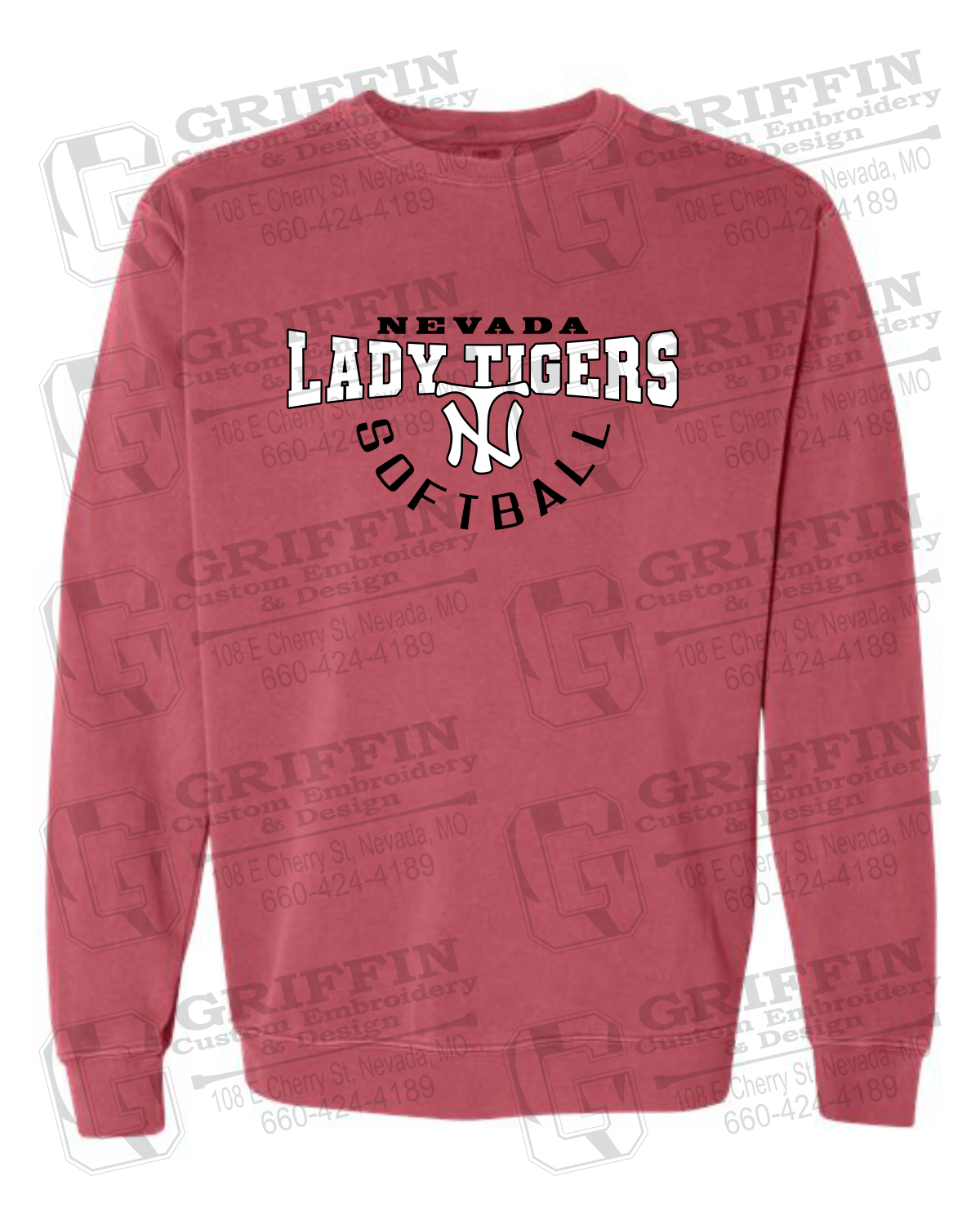 Comfort Colors Crewneck Sweatshirt - Softball - Nevada Tigers 23-U