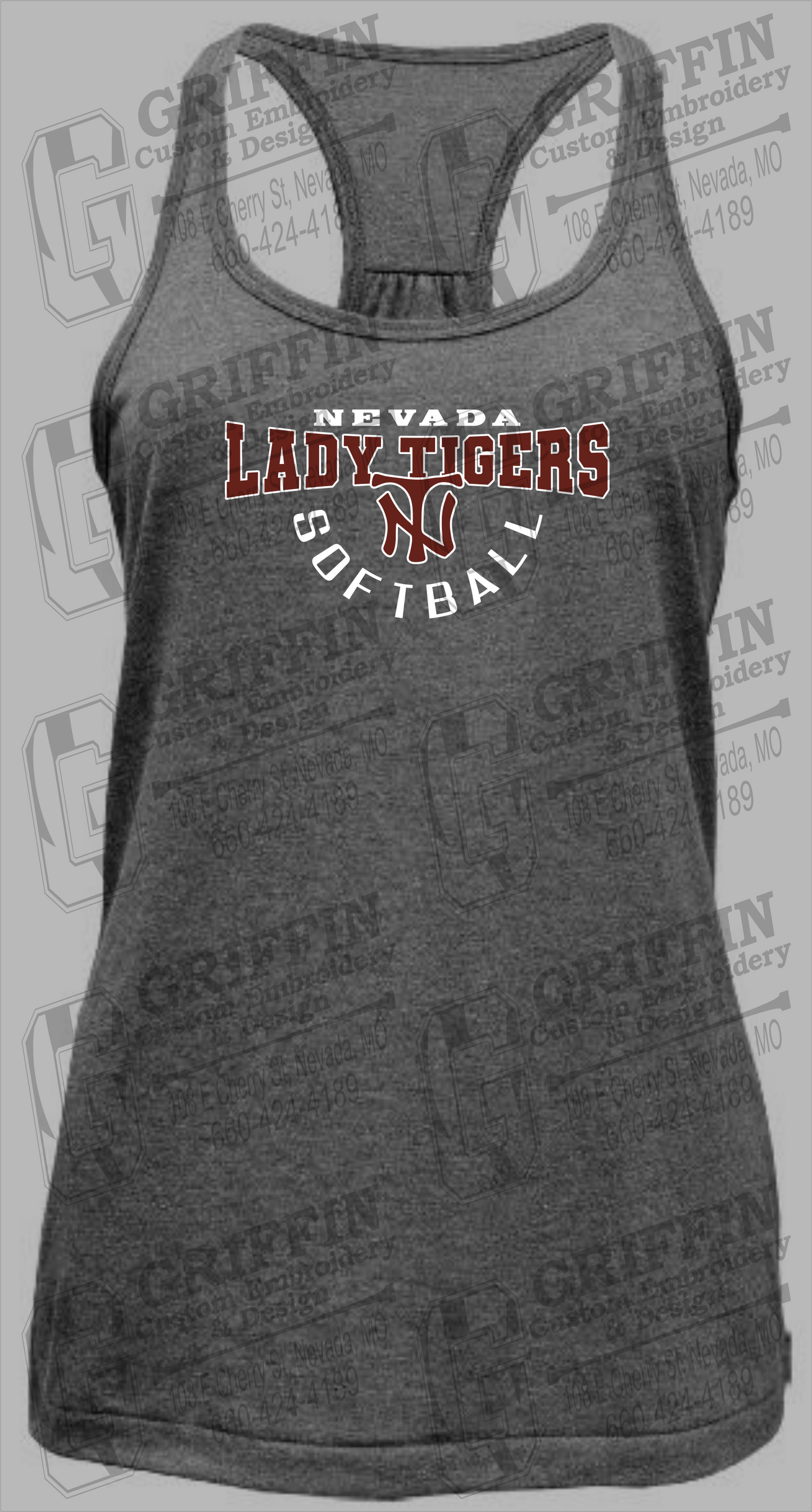 Womens Tri-Blend Tank Top - Softball - Nevada Tigers 23-U