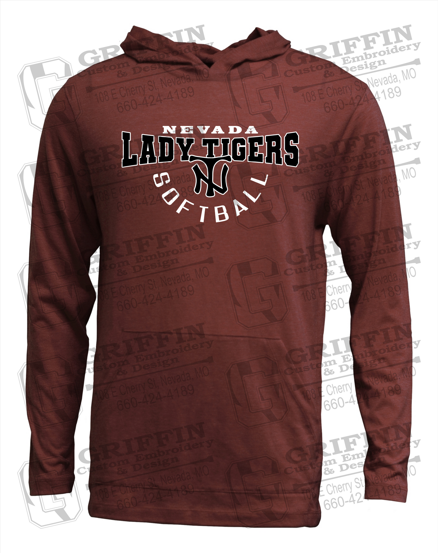 Soft-Tek T-Shirt Hoodie - Softball - Nevada Tigers 23-U