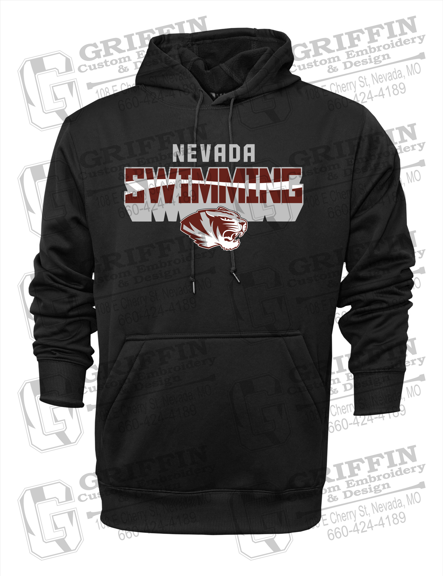Nevada Tigers 23-V Youth Hoodie - Swimming