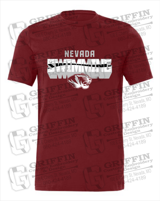 Nevada Tigers 23-V 100% Cotton Short Sleeve T-Shirt - Swimming