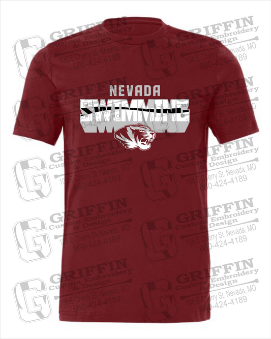 Cotton Short Sleeve T-Shirt - Swimming - Nevada Tigers 23-V