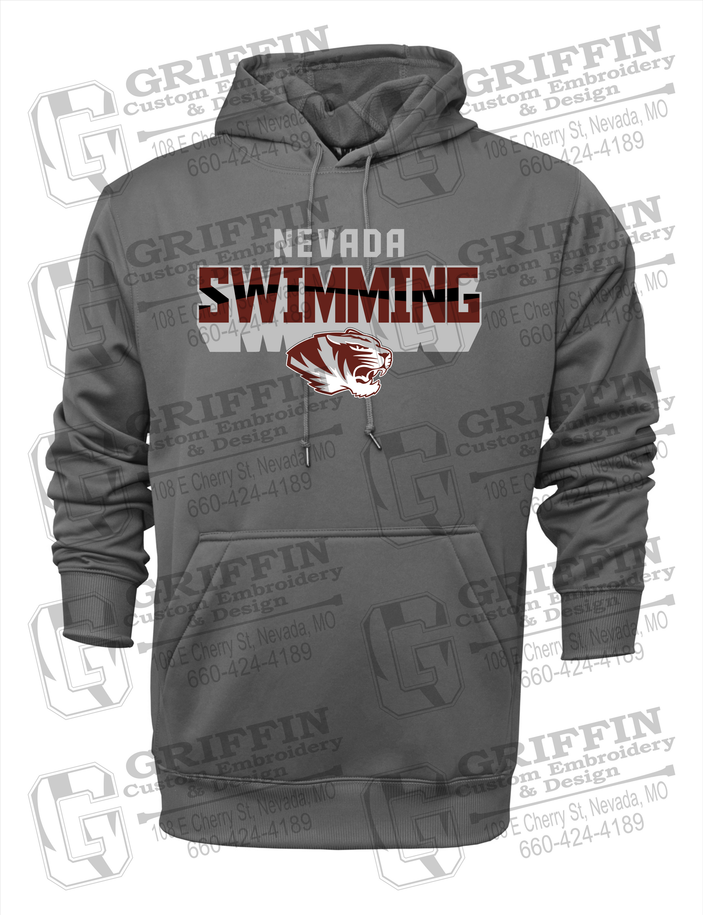 Nevada Tigers 23-V Youth Hoodie - Swimming