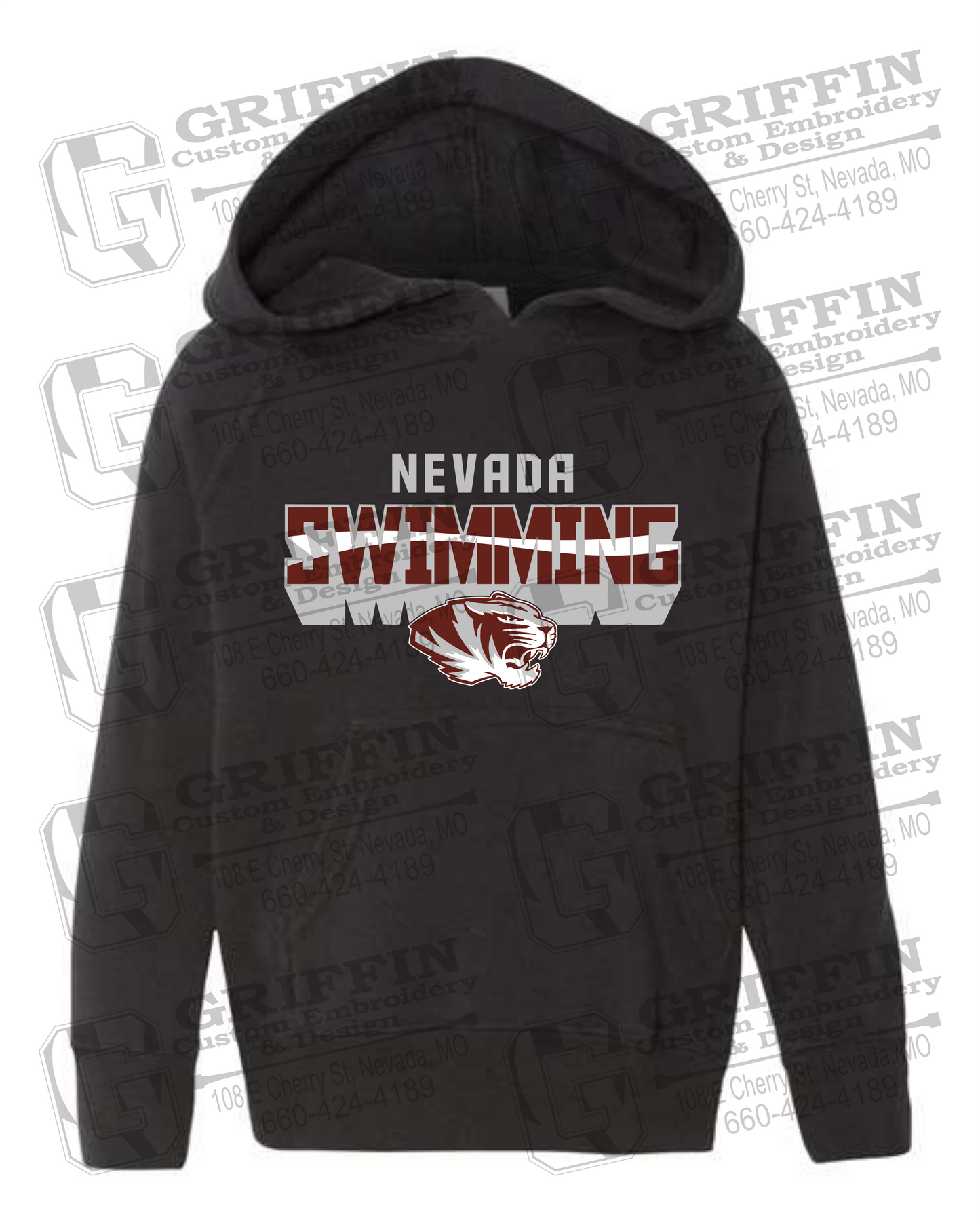 Toddler Hoodie - Swimming - Nevada Tigers 23-V