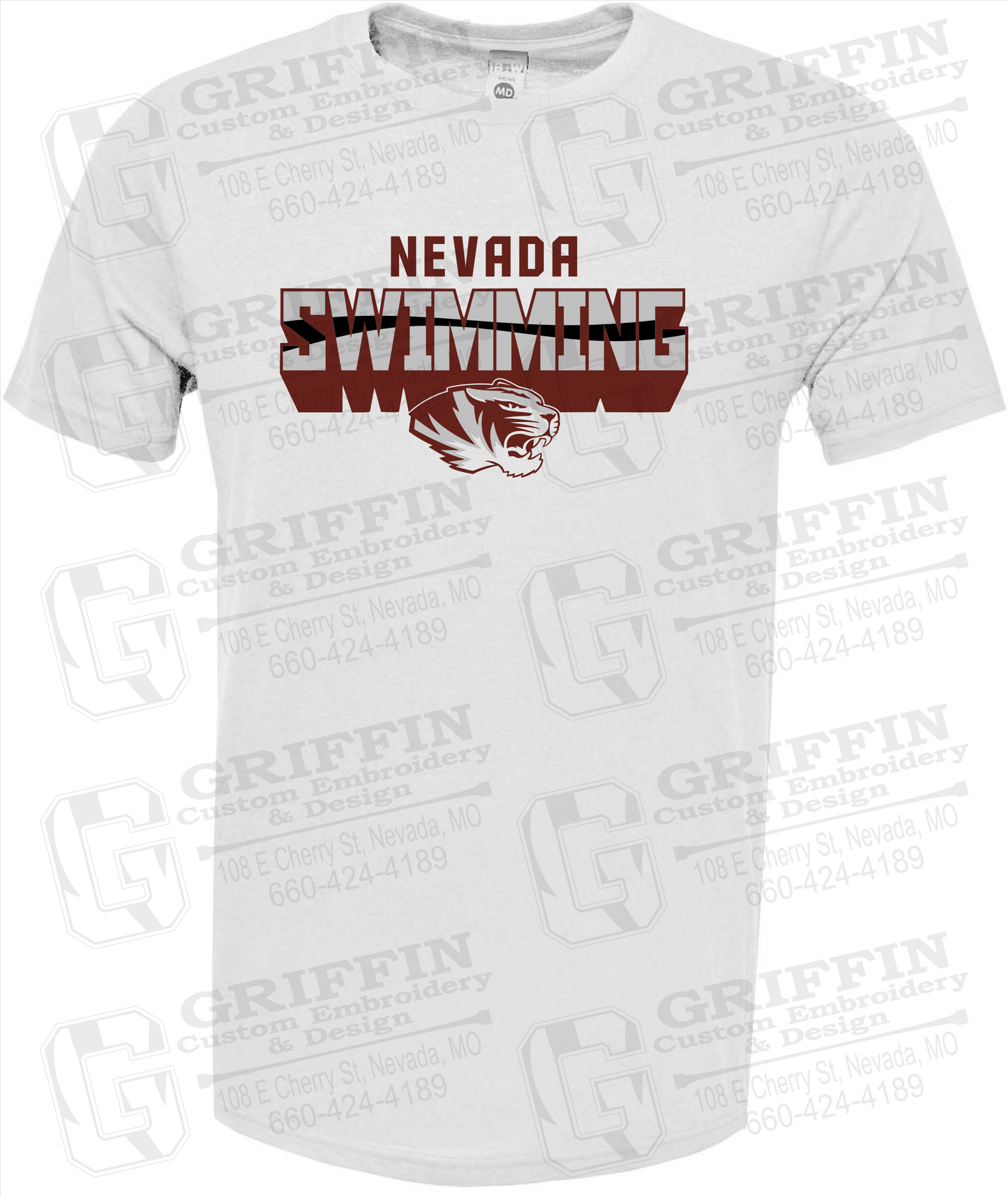 Soft-Tek Short Sleeve T-Shirt - Swimming - Nevada Tigers 23-V