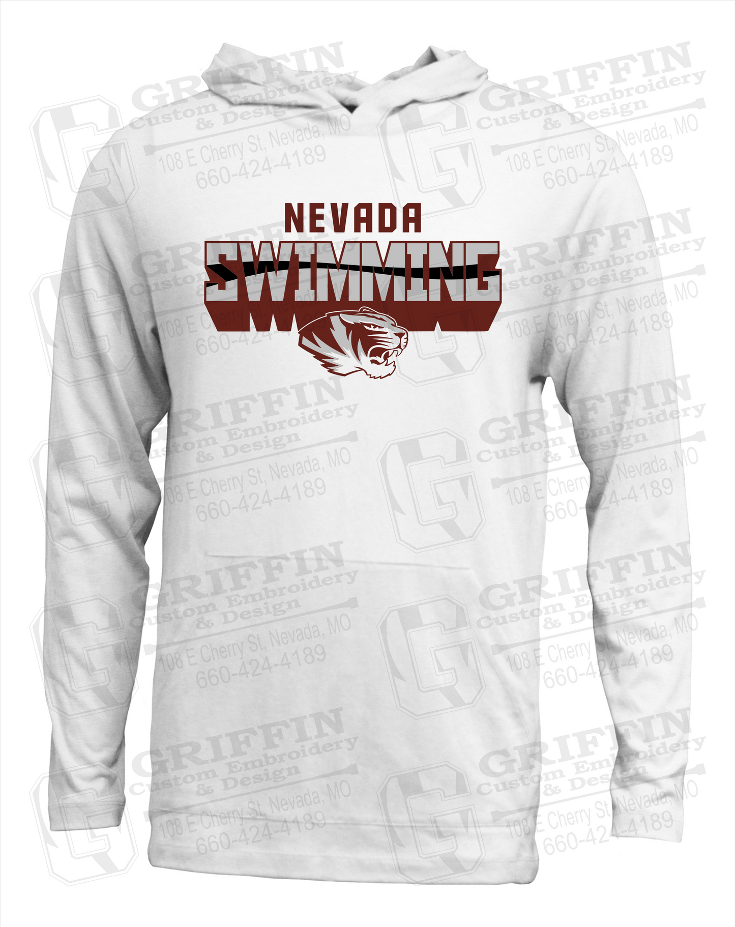 Soft-Tek T-Shirt Hoodie - Swimming - Nevada Tigers 23-V