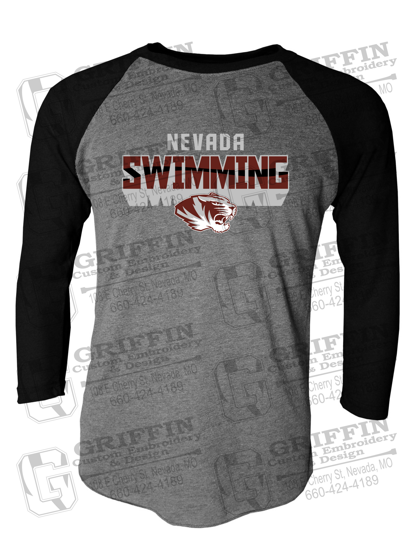 Raglan Sleeve T-Shirt - Swimming - Nevada Tigers 23-V