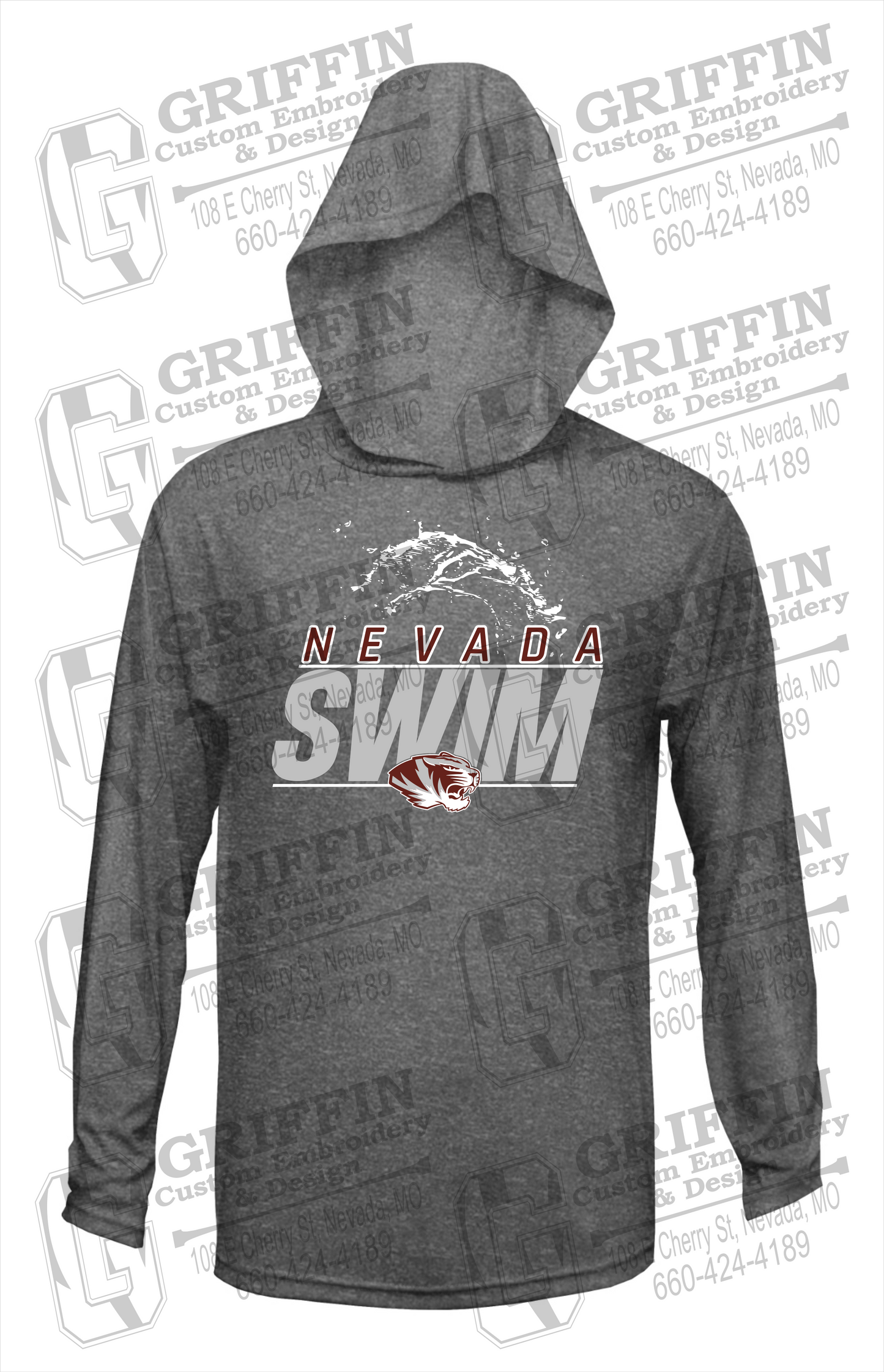 Dry-Fit T-Shirt Hoodie - Swimming - Nevada Tigers 23-W