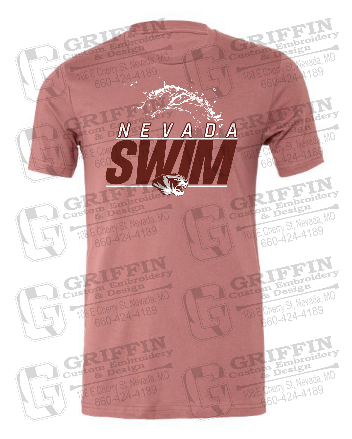 Cotton Short Sleeve T-Shirt - Swimming - Nevada Tigers 23-W