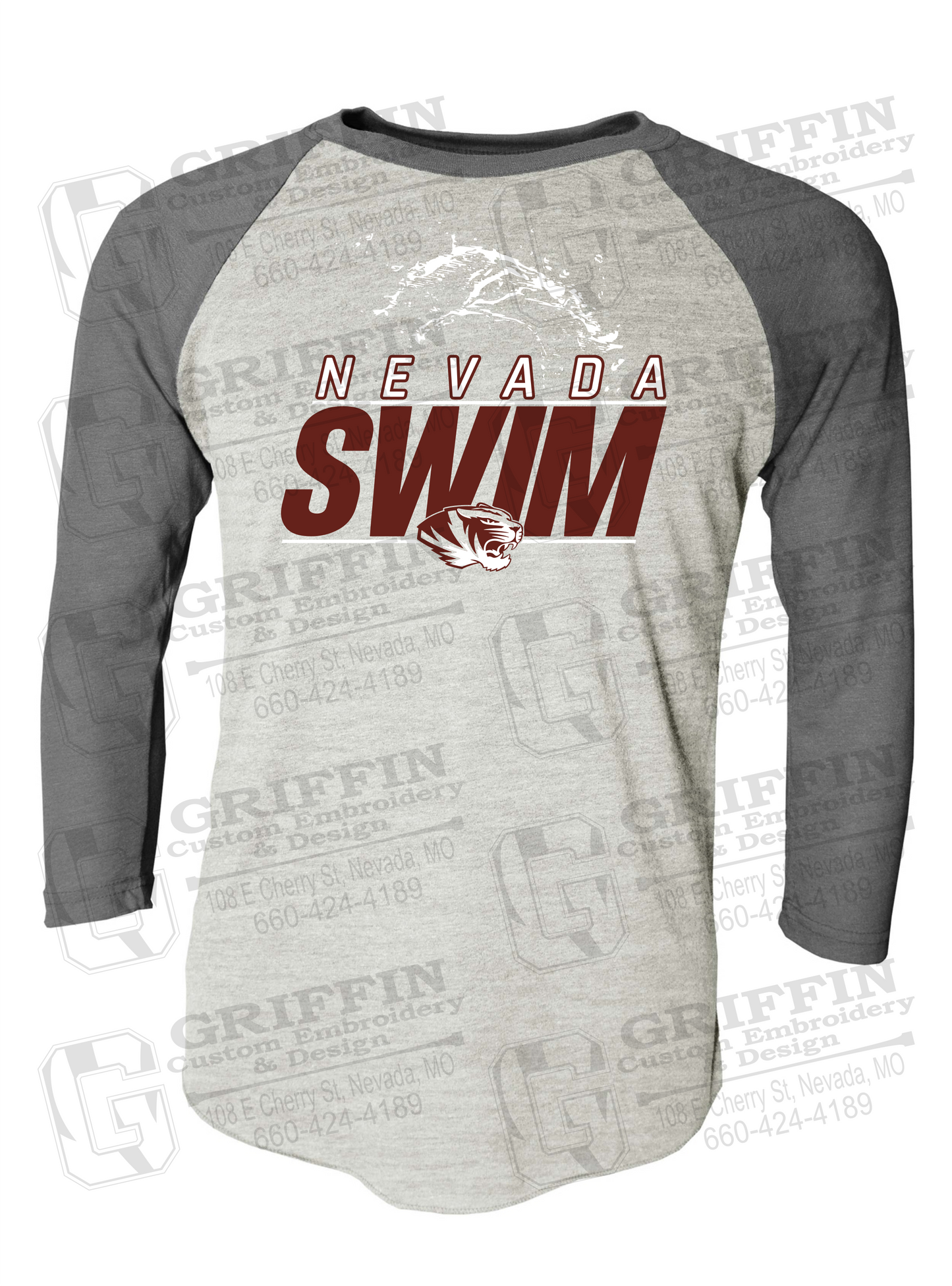 Raglan Sleeve T-Shirt - Swimming - Nevada Tigers 23-W