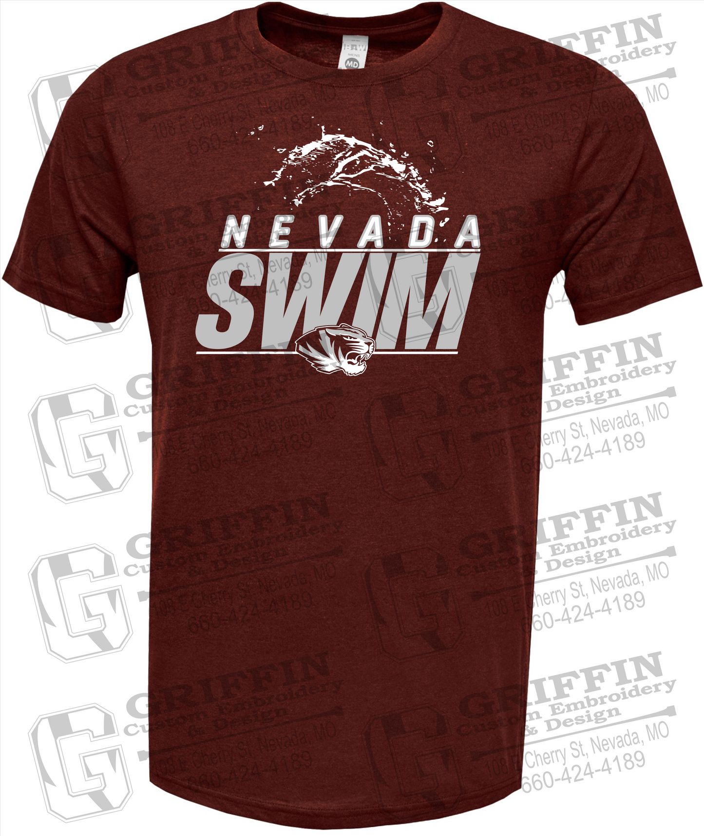 Soft-Tek Short Sleeve T-Shirt - Swimming - Nevada Tigers 23-W