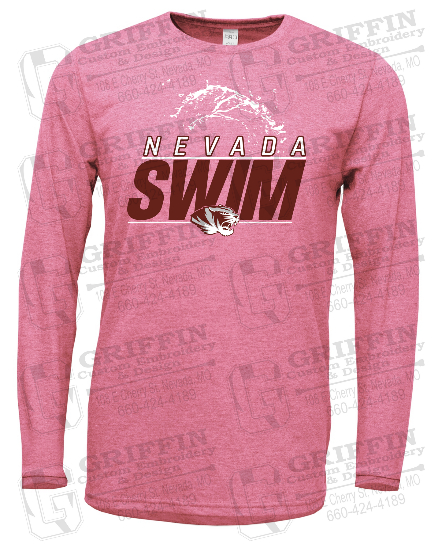 Soft-Tek Long Sleeve T-Shirt - Swimming - Nevada Tigers 23-W