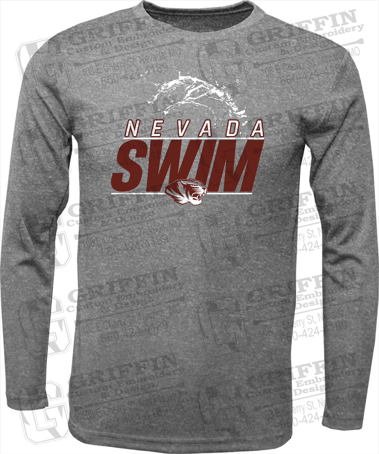 Toddler Dry-Fit Long Sleeve T-Shirt - Swimming - Nevada Tigers 23-W