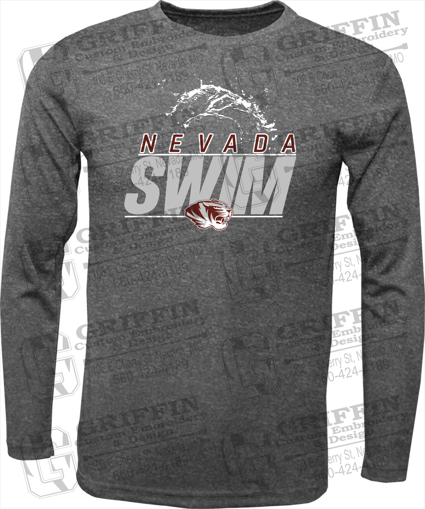 Dry-Fit Long Sleeve T-Shirt - Swimming - Nevada Tigers 23-W