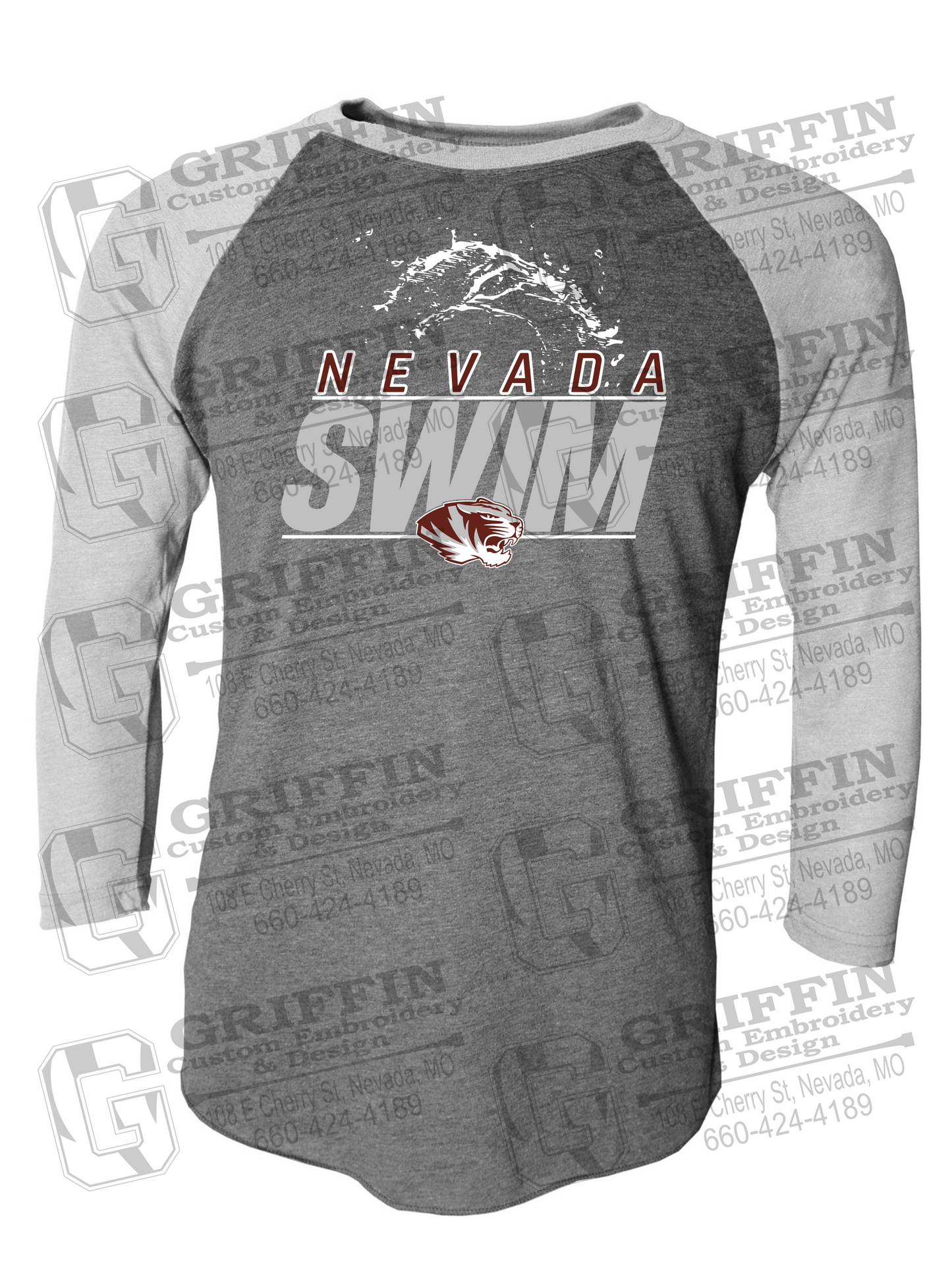 Raglan Sleeve T-Shirt - Swimming - Nevada Tigers 23-W