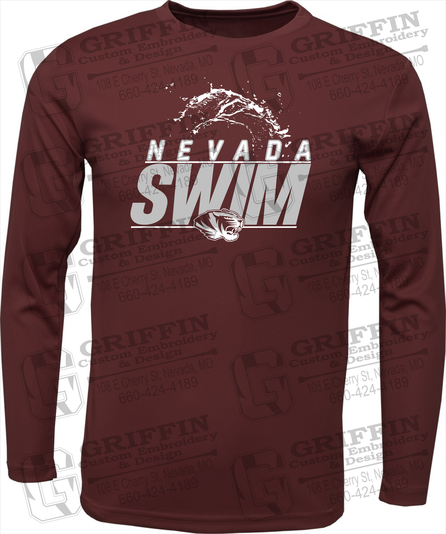 Dry-Fit Long Sleeve T-Shirt - Swimming - Nevada Tigers 23-W