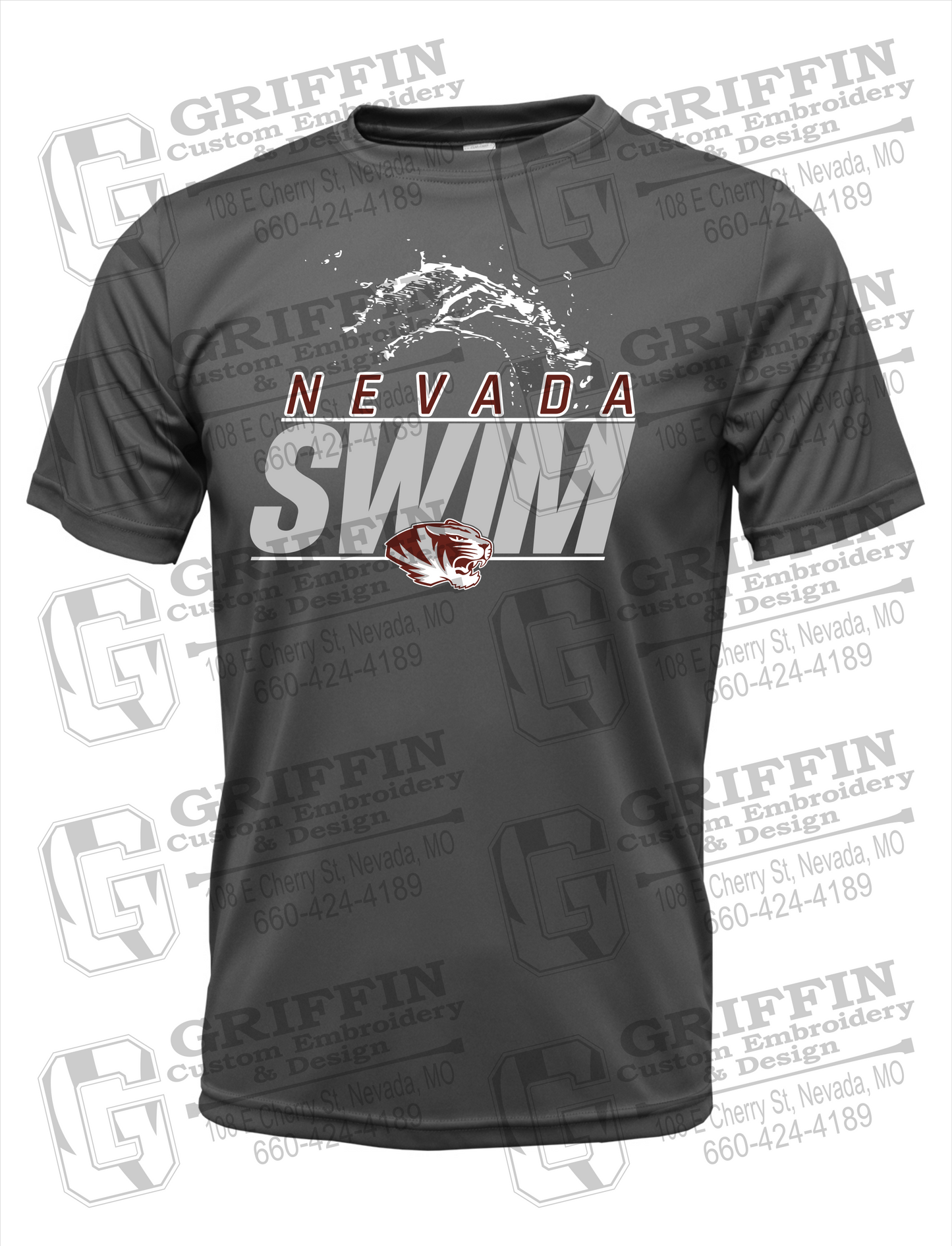 Dry-Fit Short Sleeve T-Shirt - Swimming - Nevada Tigers 23-W