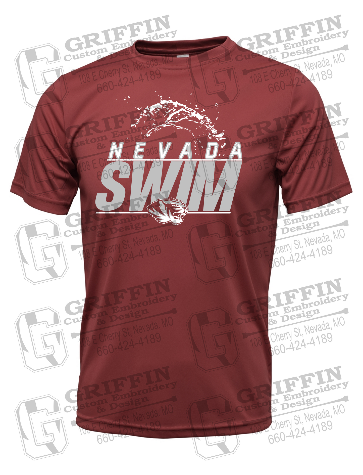 Nevada Tigers 23-W Youth Dry-Fit T-Shirt - Swimming