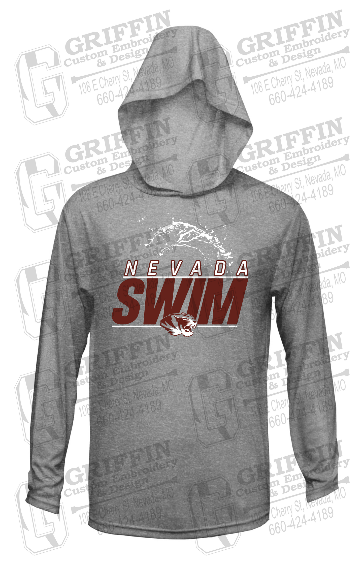 Dry-Fit T-Shirt Hoodie - Swimming - Nevada Tigers 23-W