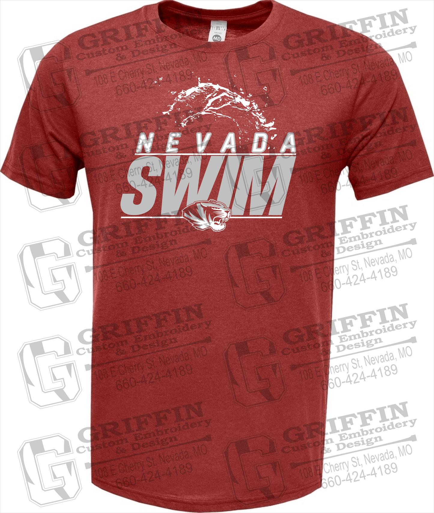 Soft-Tek Short Sleeve T-Shirt - Swimming - Nevada Tigers 23-W