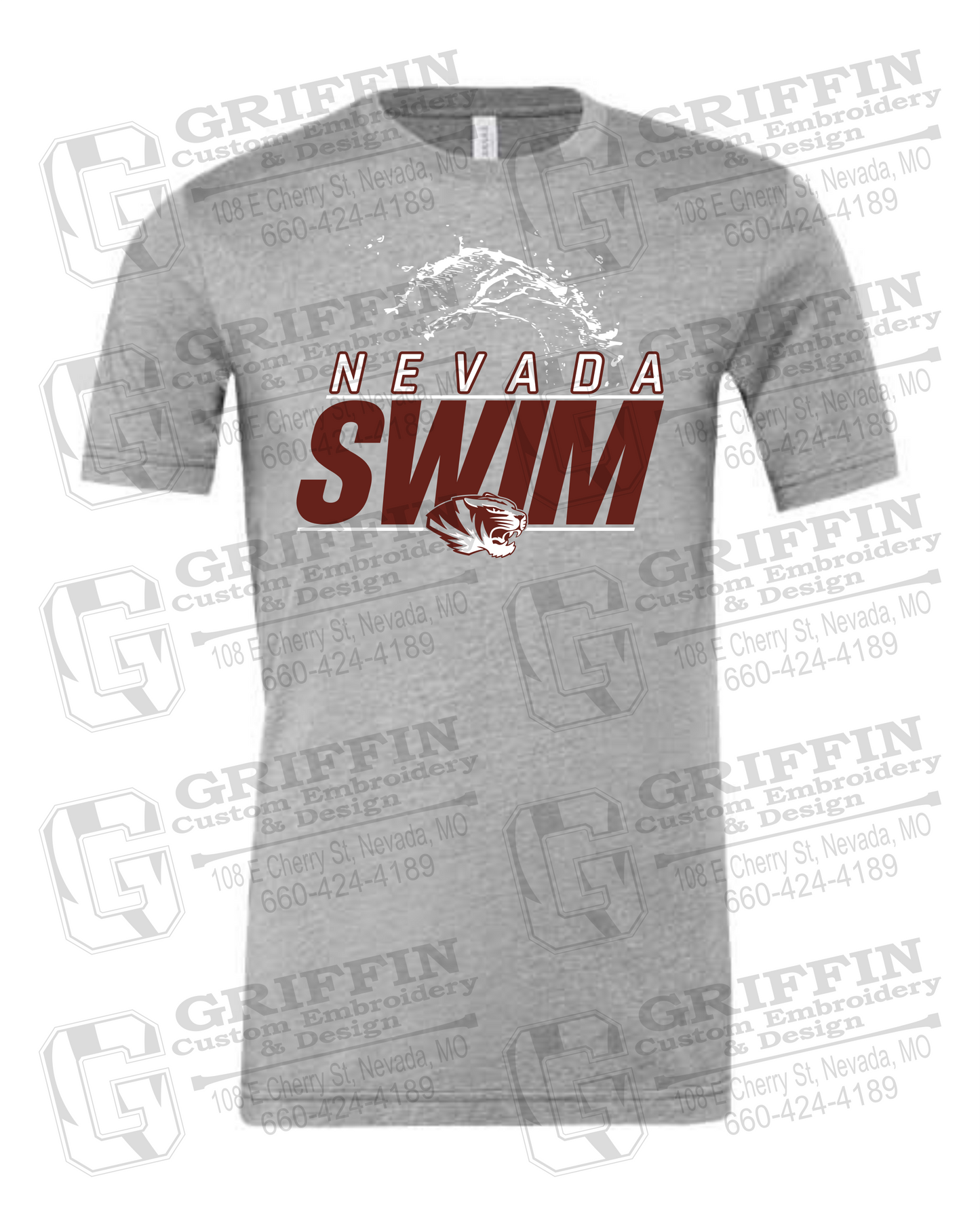 Cotton Short Sleeve T-Shirt - Swimming - Nevada Tigers 23-W