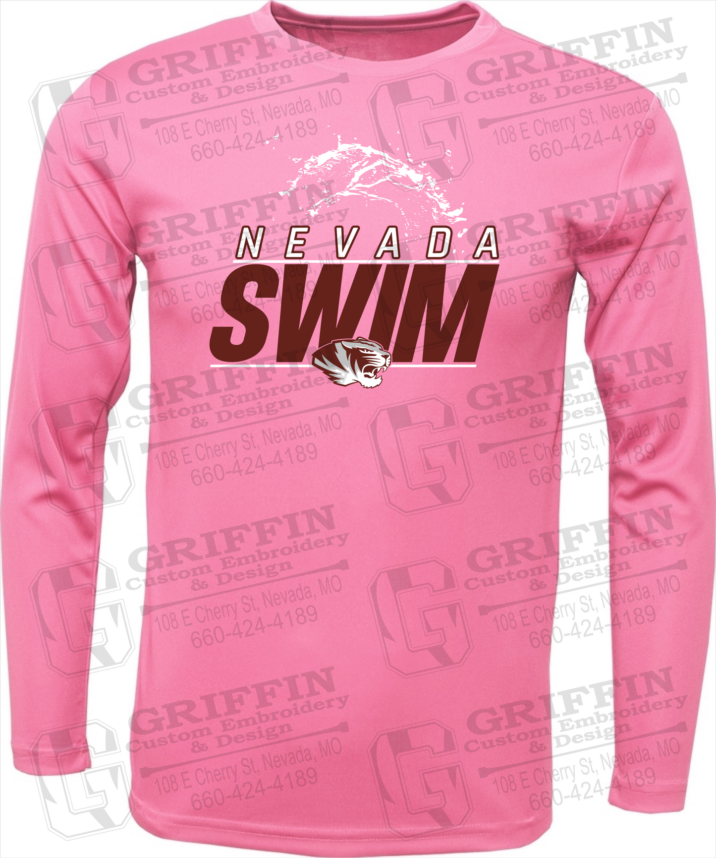 Toddler Dry-Fit Long Sleeve T-Shirt - Swimming - Nevada Tigers 23-W