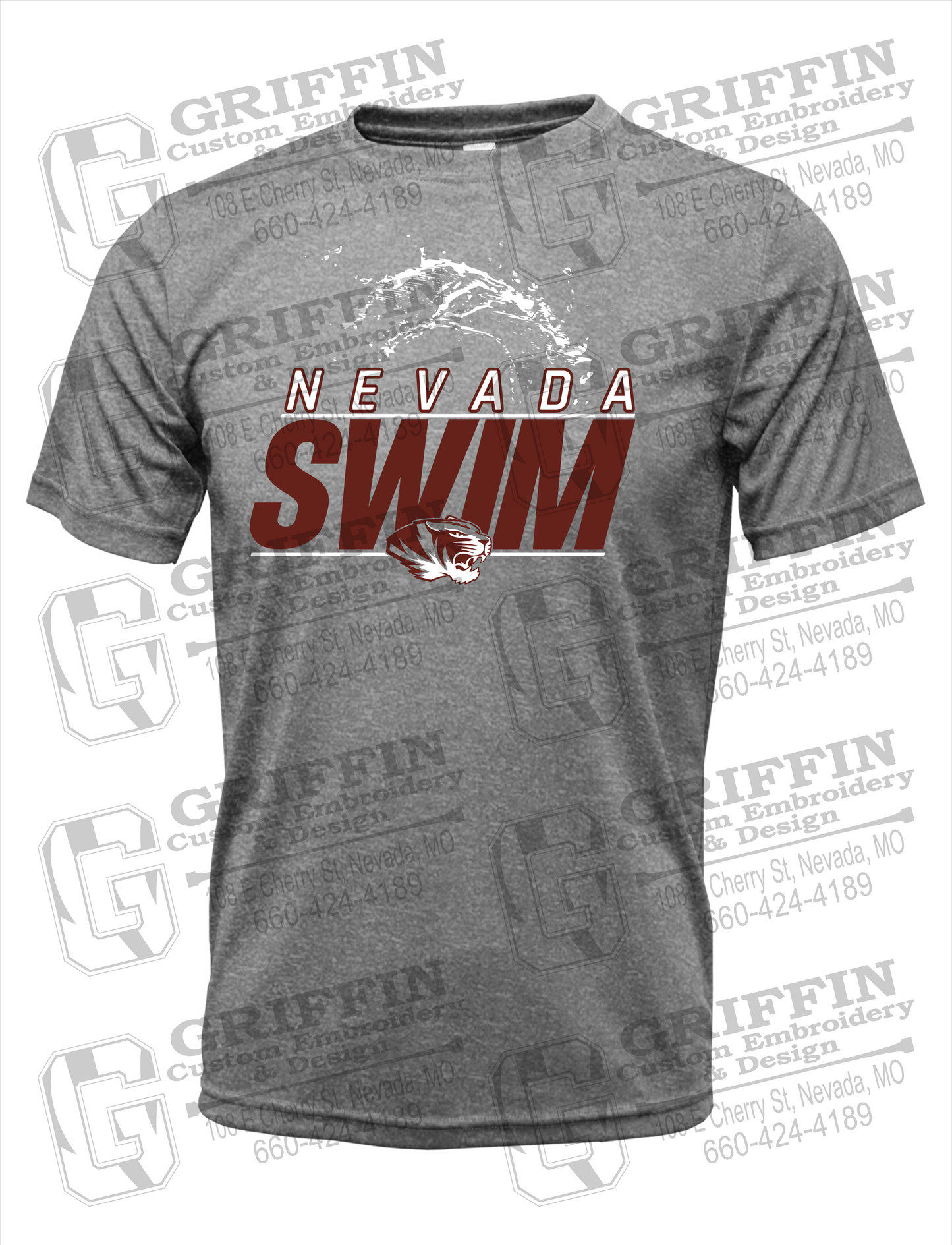 Dry-Fit Short Sleeve T-Shirt - Swimming - Nevada Tigers 23-W