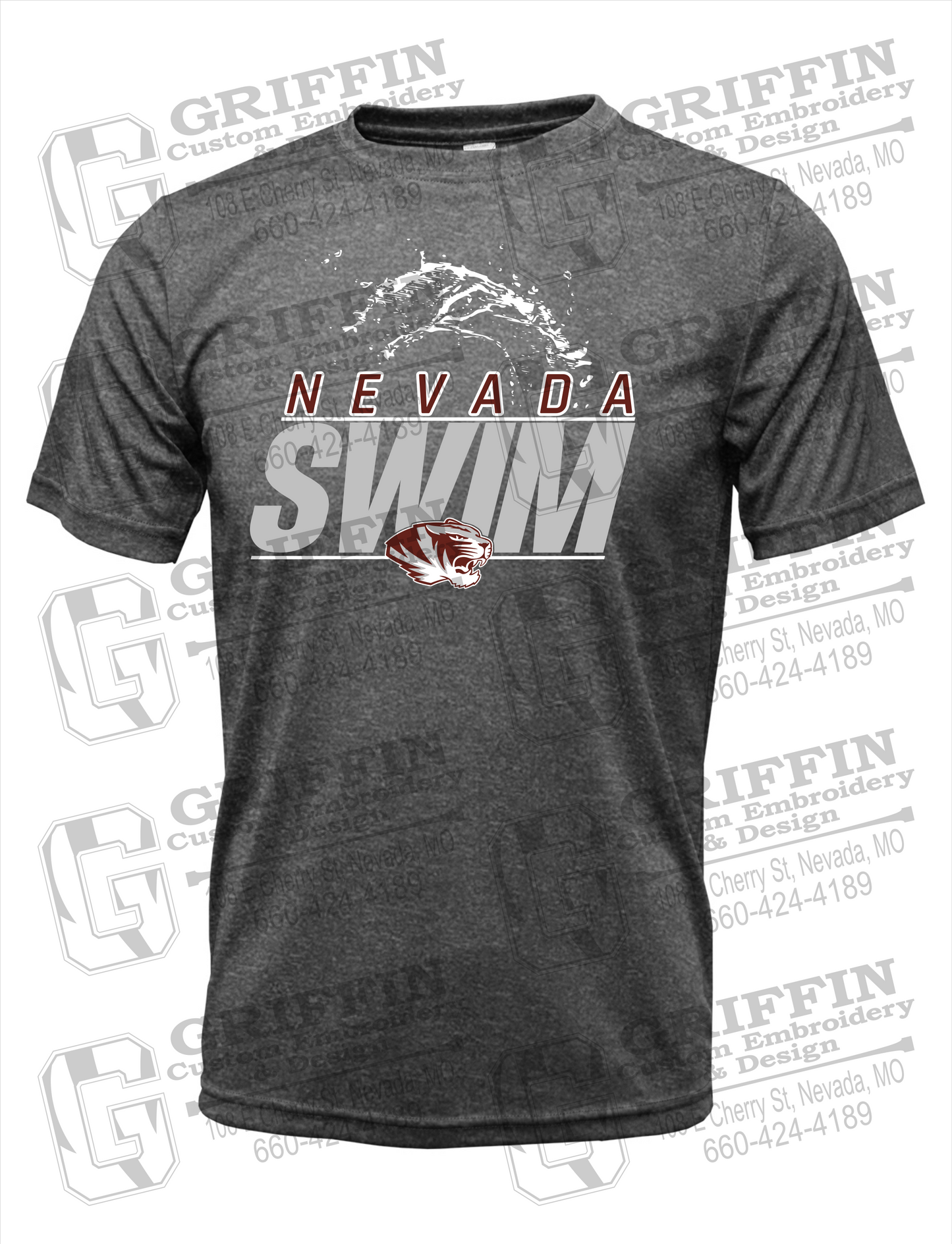 Dry-Fit Short Sleeve T-Shirt - Swimming - Nevada Tigers 23-W