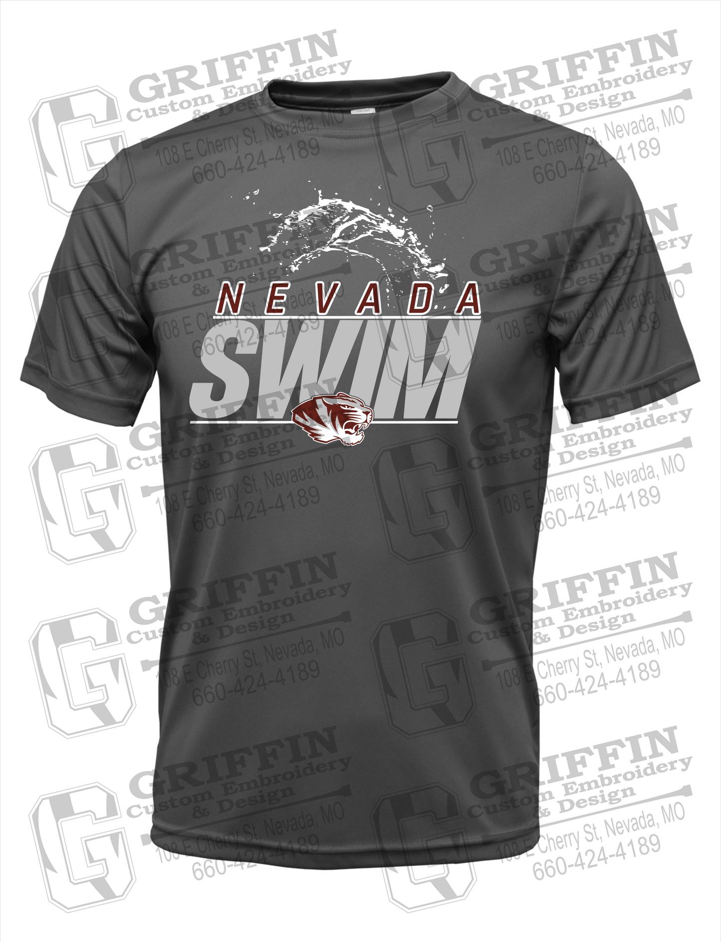Nevada Tigers 23-W Youth Dry-Fit T-Shirt - Swimming