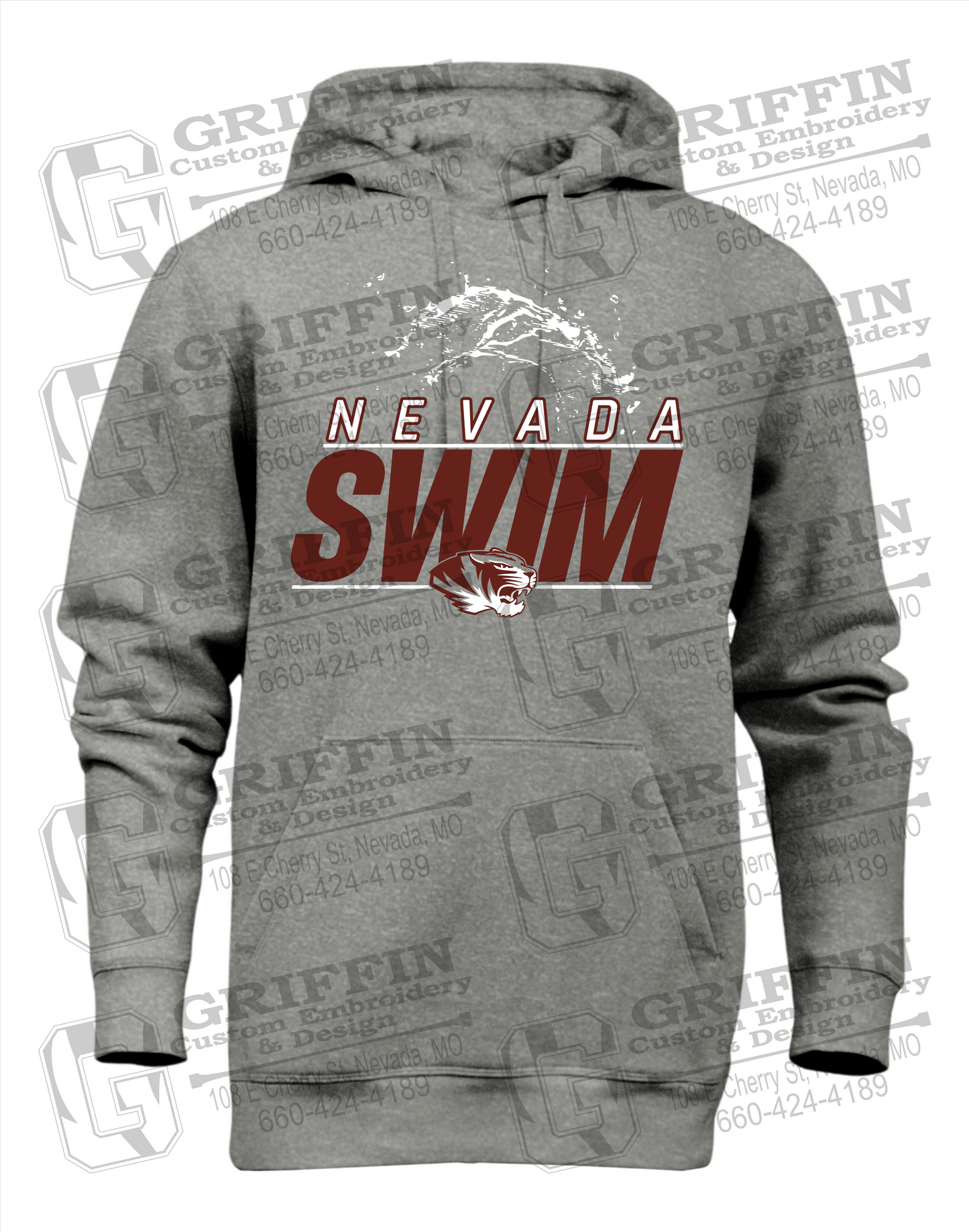 Heavyweight Fleece Hoodie - Swimming - Nevada Tigers 23-W