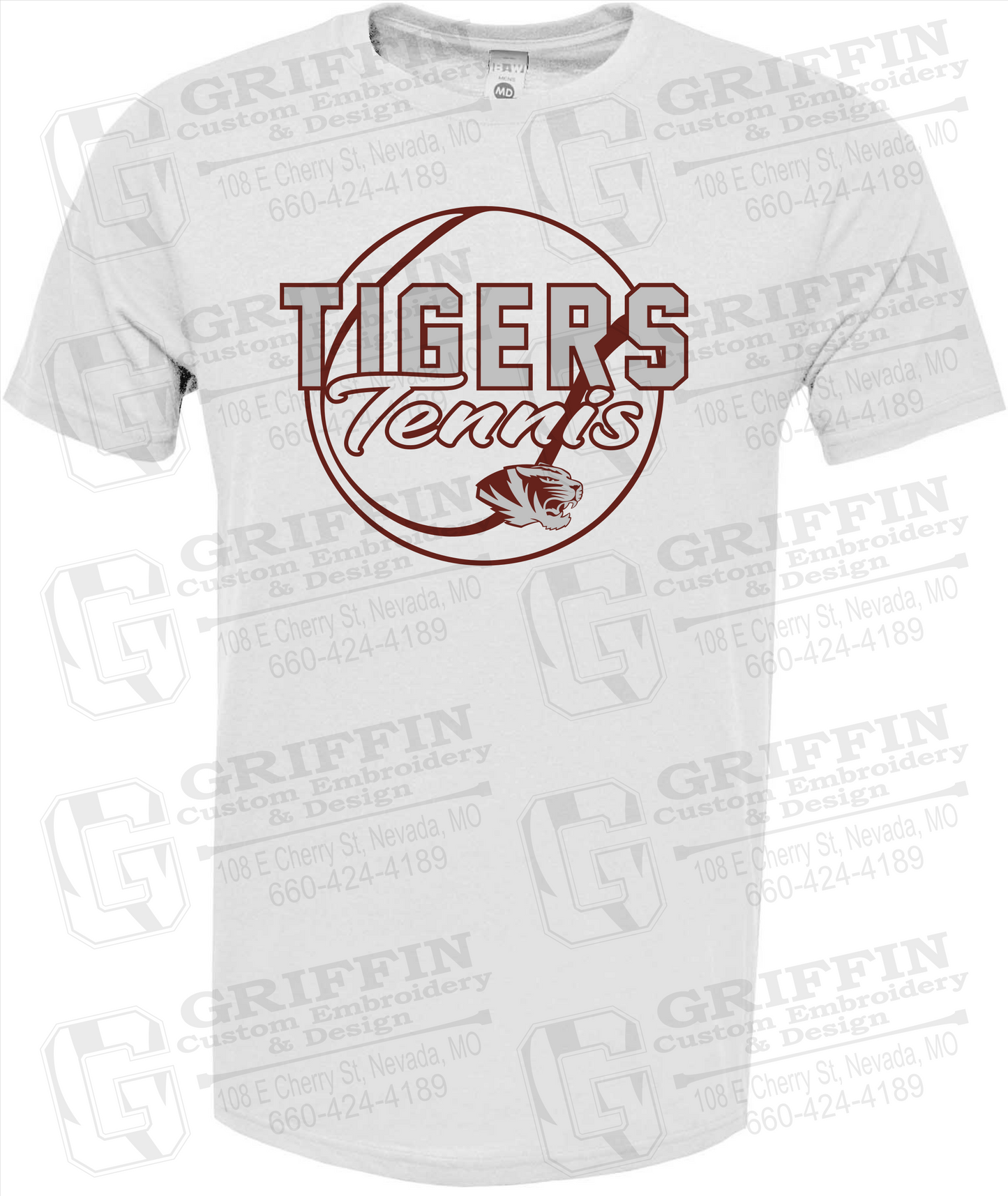 Soft-Tek Short Sleeve T-Shirt - Tennis - Nevada Tigers 23-X