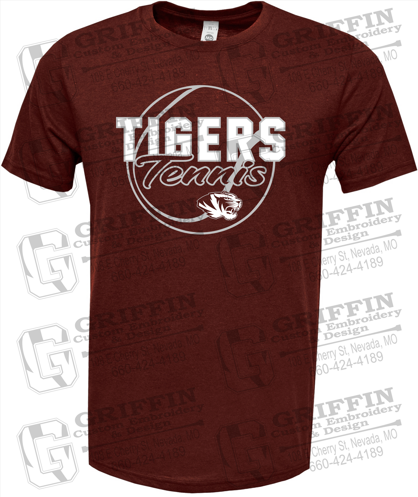 Soft-Tek Short Sleeve T-Shirt - Tennis - Nevada Tigers 23-X