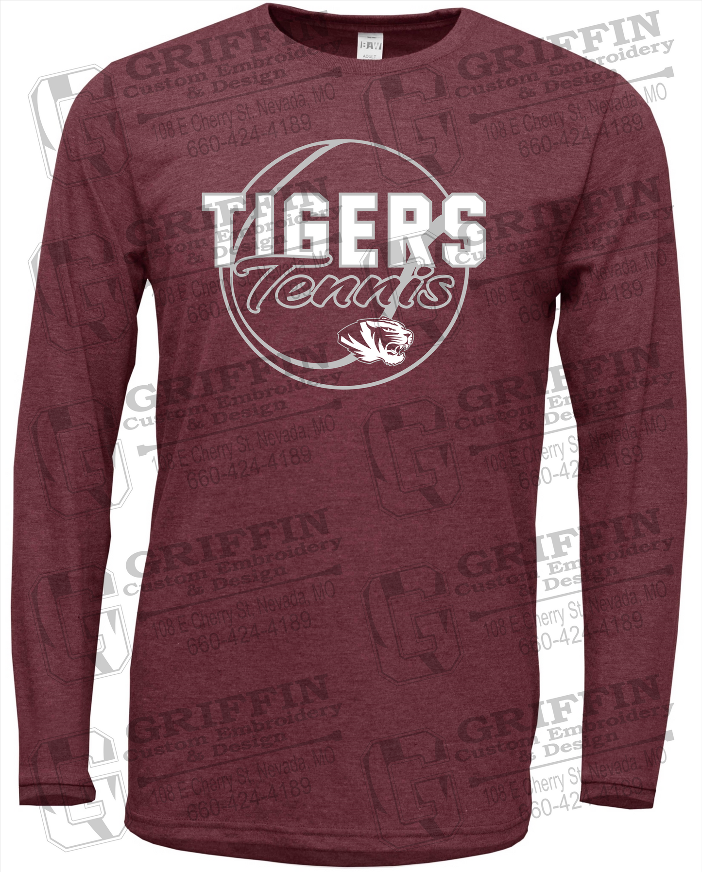 Soft-Tek Long Sleeve T-Shirt - Tennis - Nevada Tigers 23-X