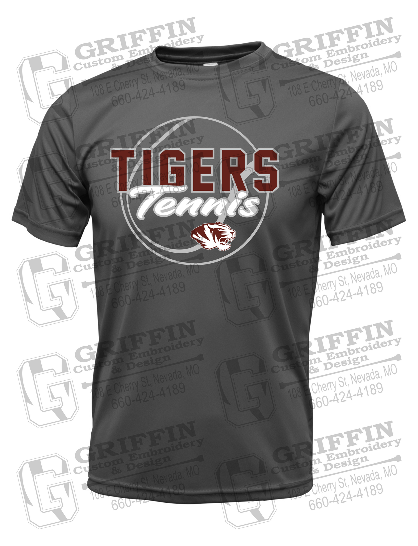 Nevada Tigers 23-X Youth Dry-Fit T-Shirt - Tennis