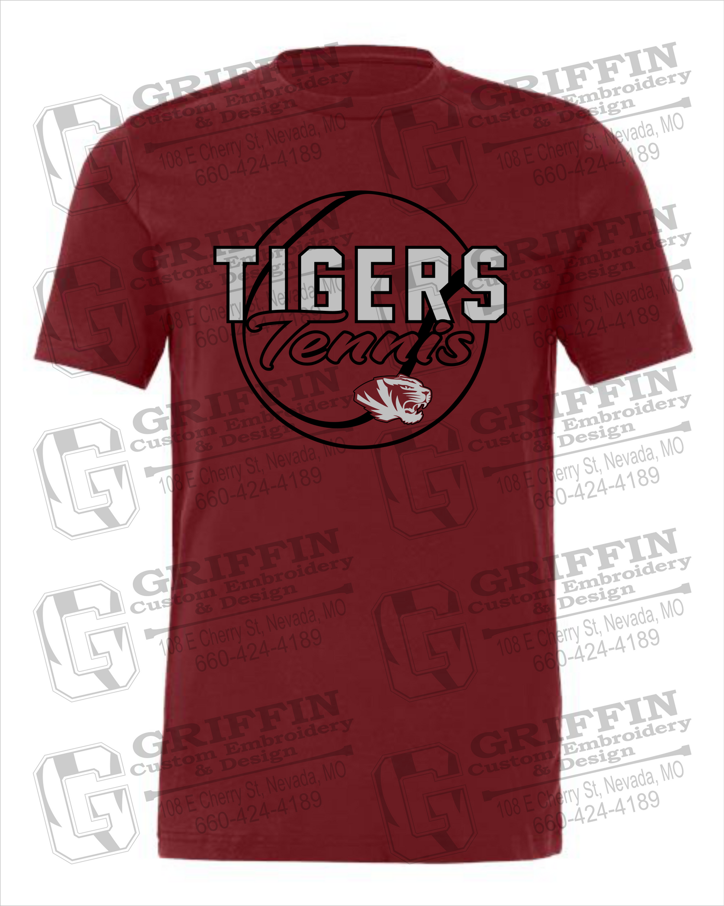 Nevada Tigers 23-X 100% Cotton Short Sleeve T-Shirt - Tennis