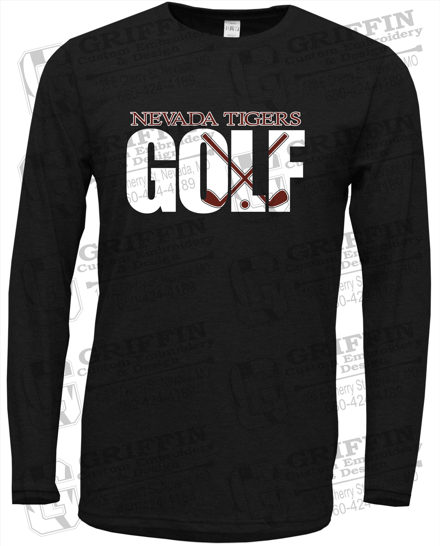 Soft-Tek Long Sleeve T-Shirt - Golf - Nevada Tigers 23-Y