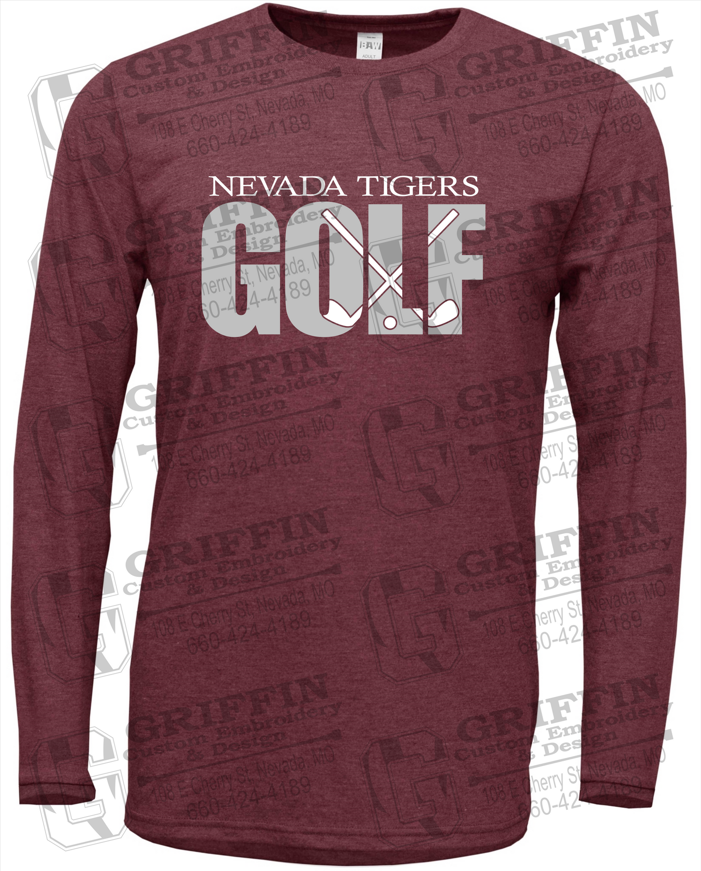 Soft-Tek Long Sleeve T-Shirt - Golf - Nevada Tigers 23-Y