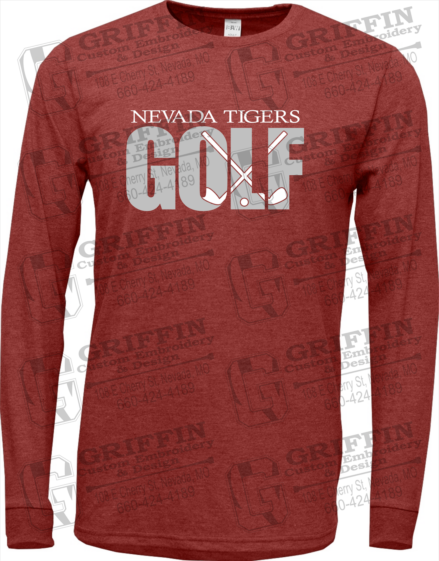 Soft-Tek Long Sleeve T-Shirt - Golf - Nevada Tigers 23-Y