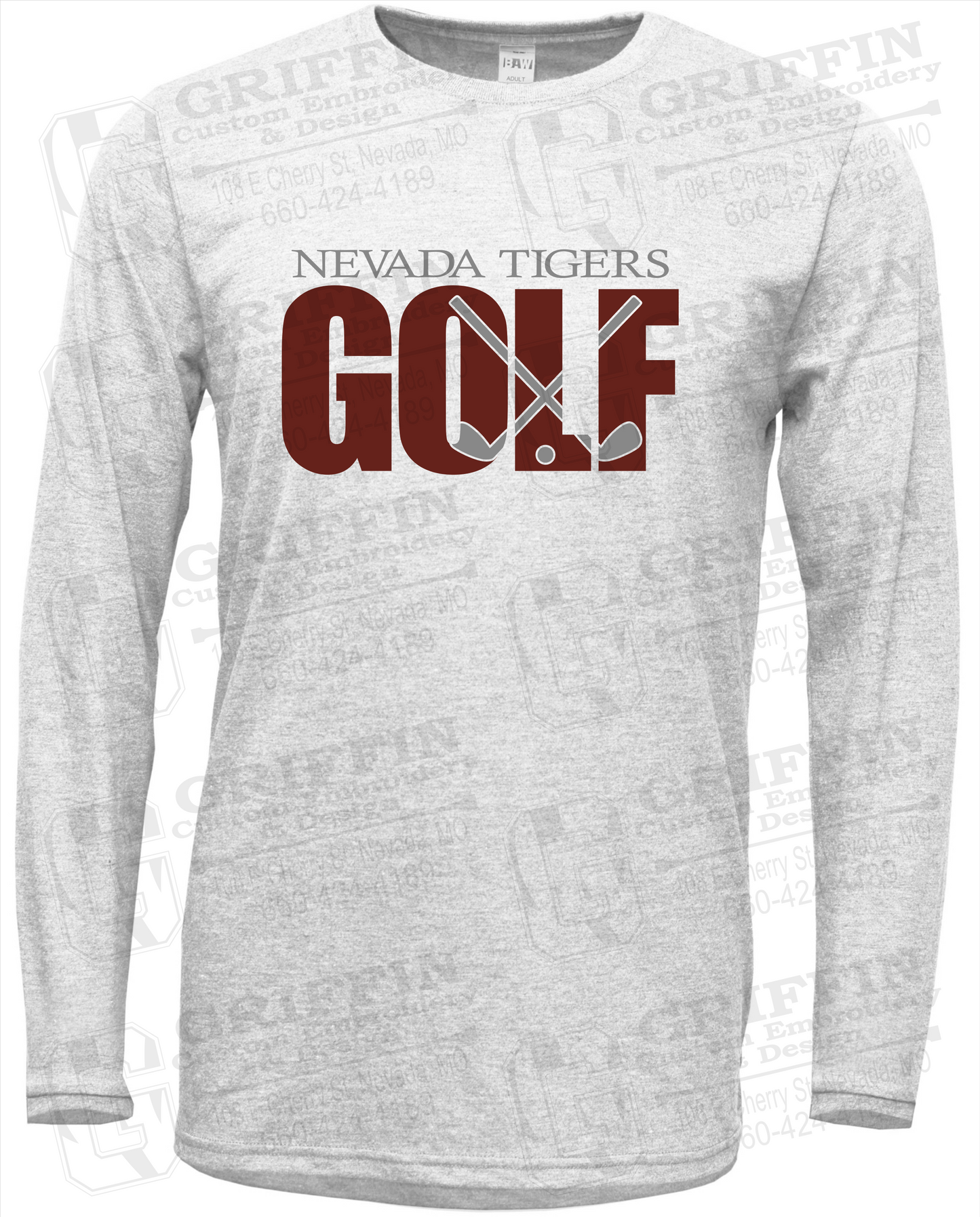 Soft-Tek Long Sleeve T-Shirt - Golf - Nevada Tigers 23-Y